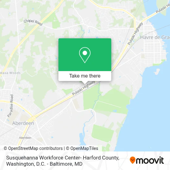 Susquehanna Workforce Center- Harford County map