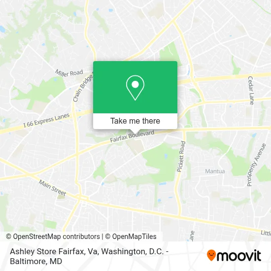 Ashley Store Fairfax, Va map