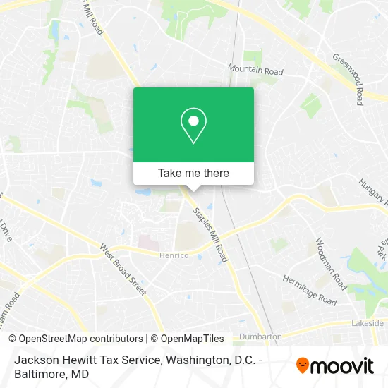 Jackson Hewitt Tax Service map