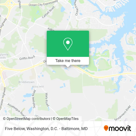 Five Below map