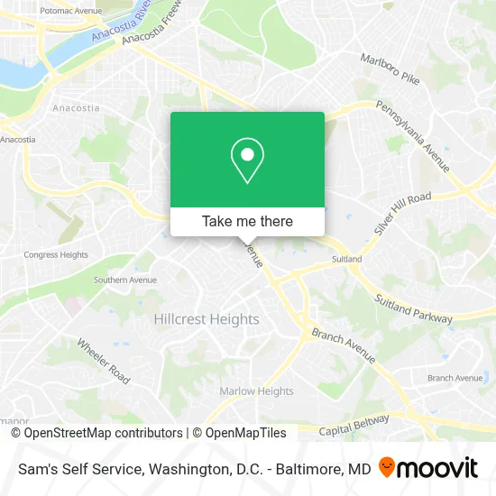 Sam's Self Service map