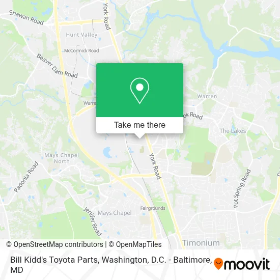 Bill Kidd's Toyota Parts map