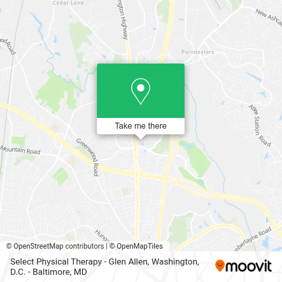 Select Physical Therapy - Glen Allen map