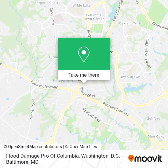 Flood Damage Pro Of Columbia map