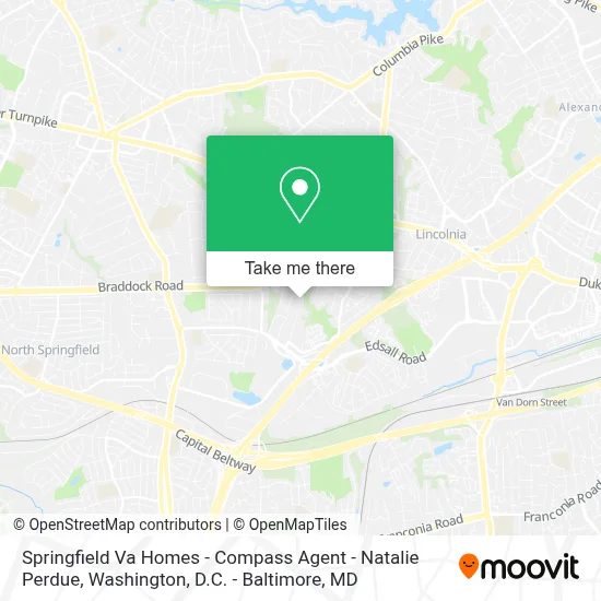 Springfield Va Homes - Compass Agent - Natalie Perdue map