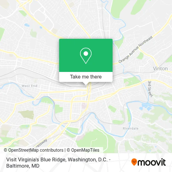 Visit Virginia's Blue Ridge map