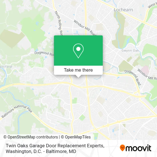 Twin Oaks Garage Door Replacement Experts map