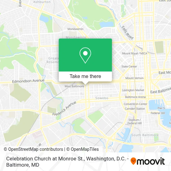 Celebration Church at Monroe St. map