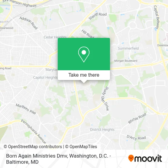 Born Again Ministries Dmv map