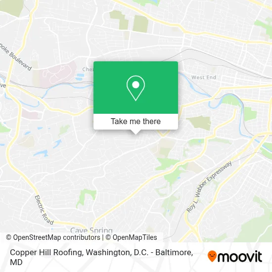 Copper Hill Roofing map