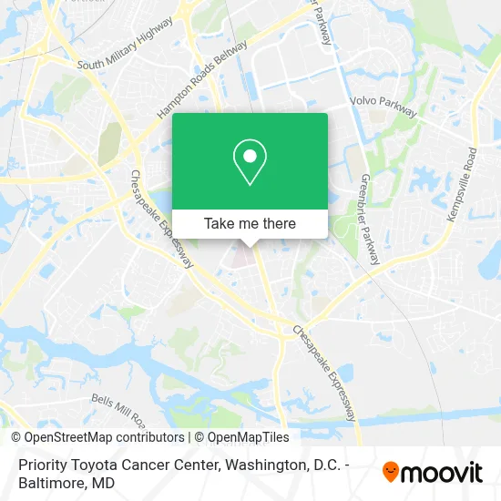 Priority Toyota Cancer Center map