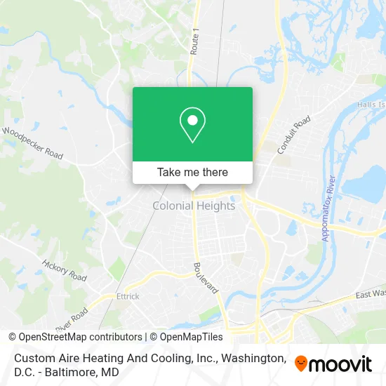 Custom Aire Heating And Cooling, Inc. map