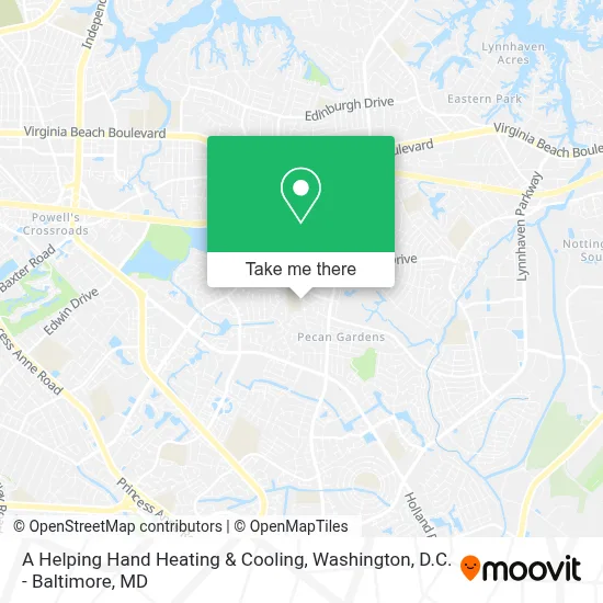 A Helping Hand Heating & Cooling map