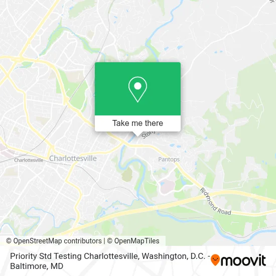 Priority Std Testing Charlottesville map