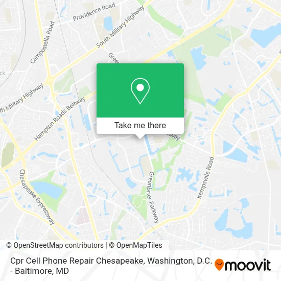 Cpr Cell Phone Repair Chesapeake map