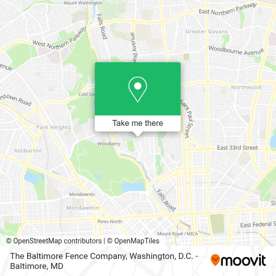 The Baltimore Fence Company map