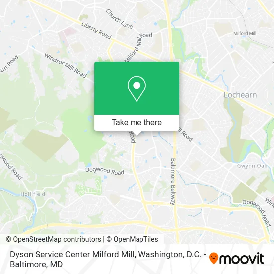 Dyson Service Center Milford Mill map