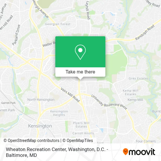 Wheaton Recreation Center map
