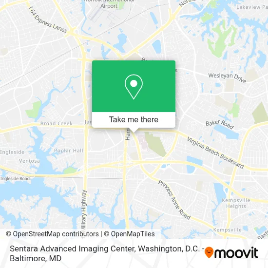 Sentara Advanced Imaging Center map