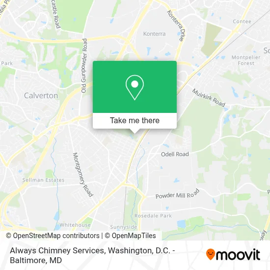 Always Chimney Services map