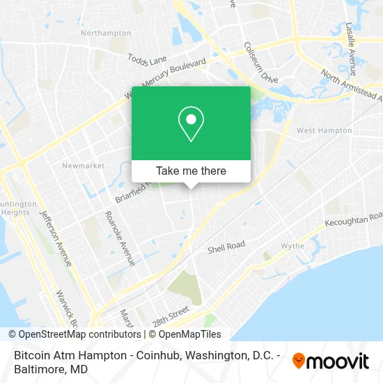 Bitcoin Atm Hampton - Coinhub map