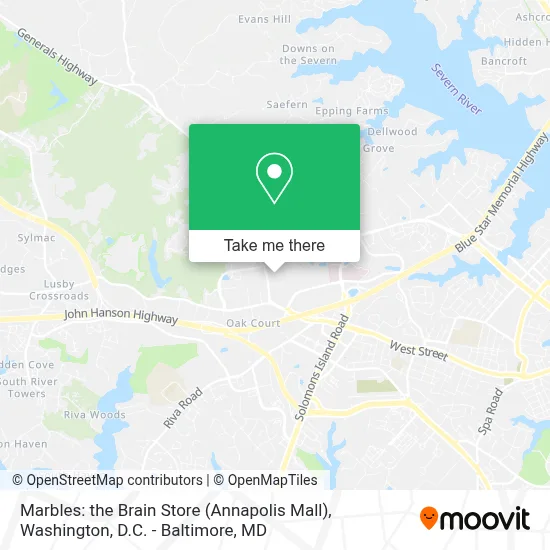 Marbles: the Brain Store (Annapolis Mall) map