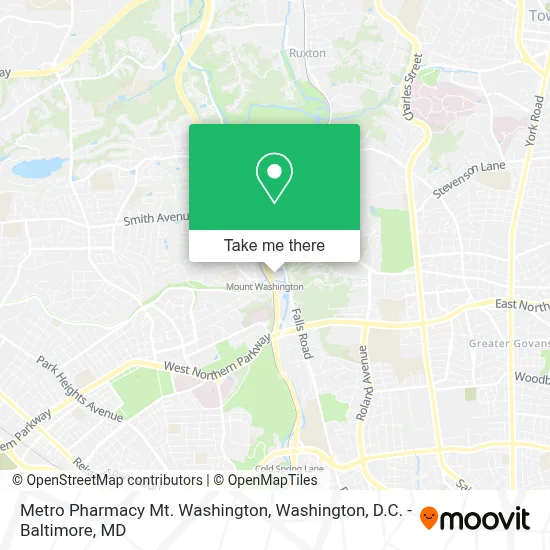 Metro Pharmacy Mt. Washington map