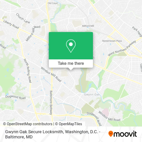 Gwynn Oak Secure Locksmith map
