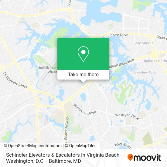 Schindler Elevators & Escalators In Virginia Beach map