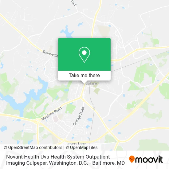 Novant Health Uva Health System Outpatient Imaging Culpeper map