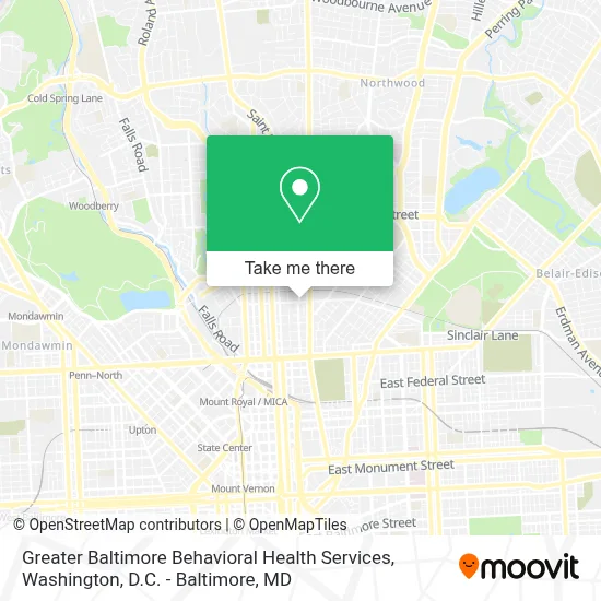 Greater Baltimore Behavioral Health Services map