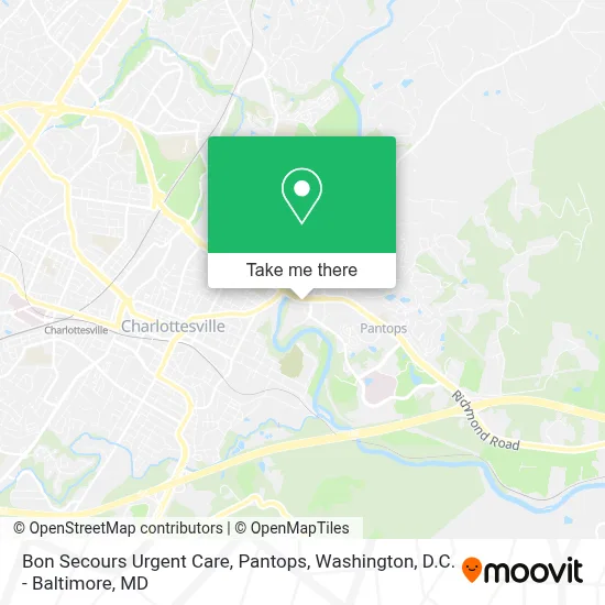 Bon Secours Urgent Care, Pantops map