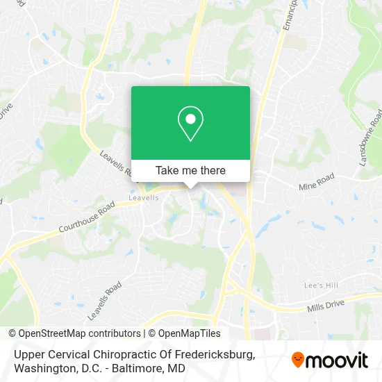 Upper Cervical Chiropractic Of Fredericksburg map