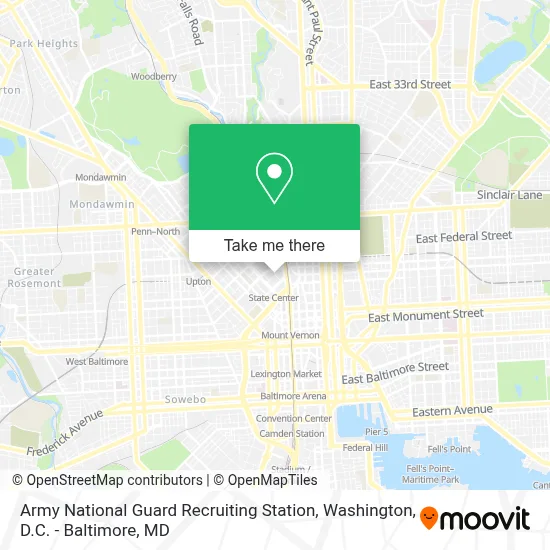 Army National Guard Recruiting Station map