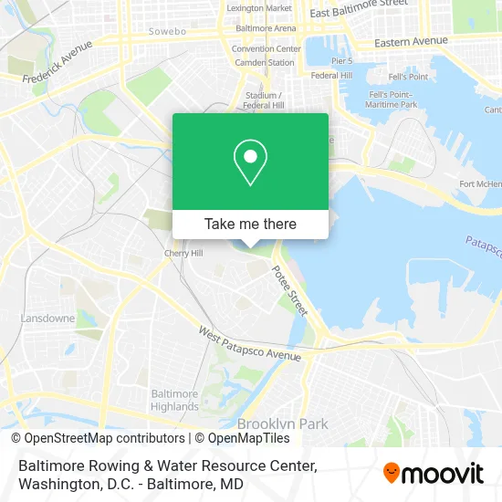 Baltimore Rowing & Water Resource Center map