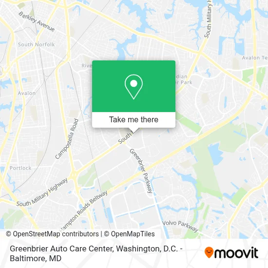 Greenbrier Auto Care Center map