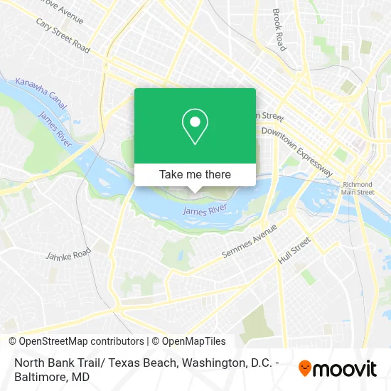 North Bank Trail/ Texas Beach map