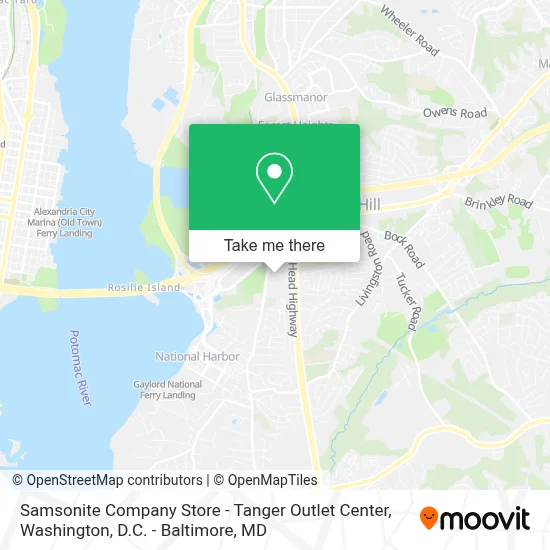 Samsonite Company Store - Tanger Outlet Center map