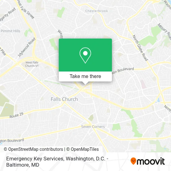 Emergency Key Services map
