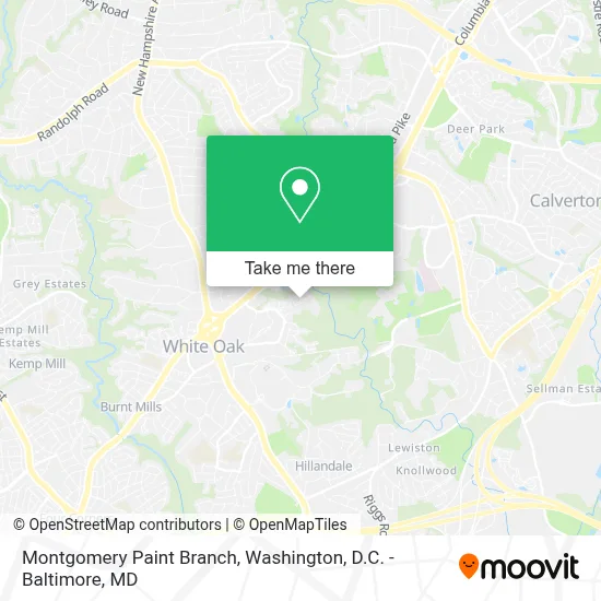 Montgomery Paint Branch map
