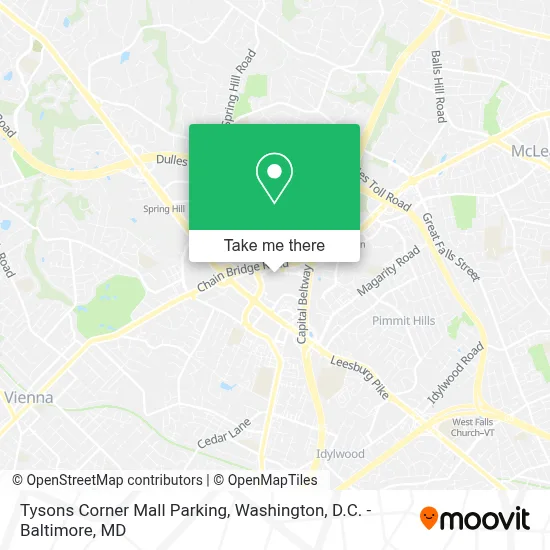 Tysons Corner Mall Parking map