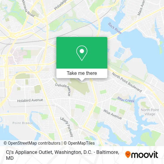Cj's Appliance Outlet map