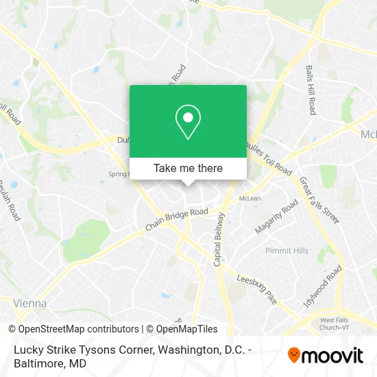 Lucky Strike Tysons Corner map