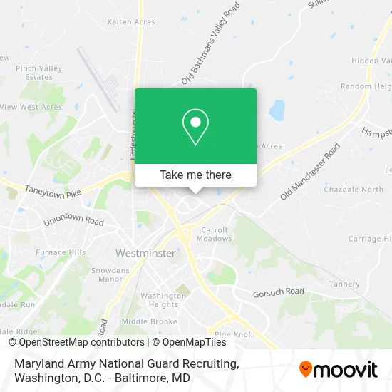 Maryland Army National Guard Recruiting map