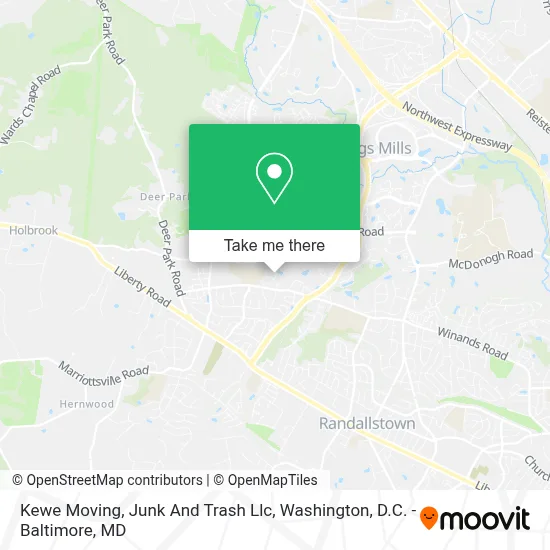 Kewe Moving, Junk And Trash Llc map