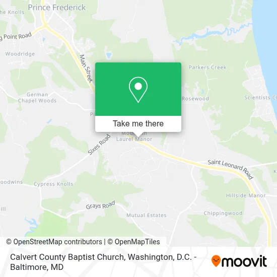 Calvert County Baptist Church map