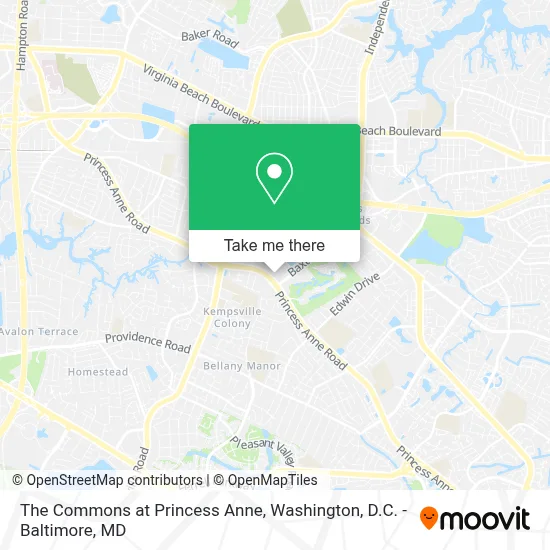 The Commons at Princess Anne map