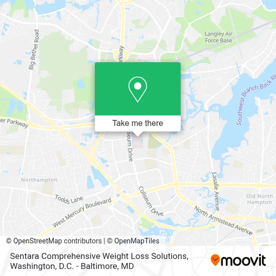 Sentara Comprehensive Weight Loss Solutions map