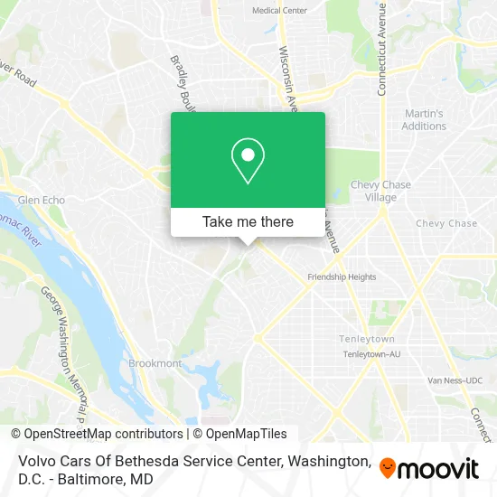 Volvo Cars Of Bethesda Service Center map