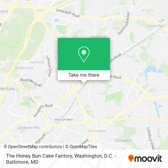 The Honey Bun Cake Factory map